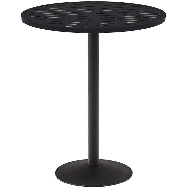 Wabash Valley HAAI79P Hanna Collection 36" Round Horizontal Slat Portable Pedestal Bar Table Last Chance