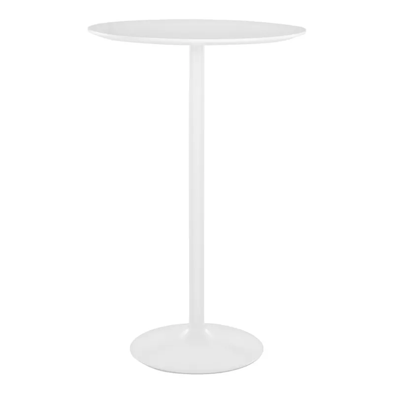 Worldwide Shipping LumiSource Pebble 27" Round White MDF Adjustable Triple Height Table with White Base