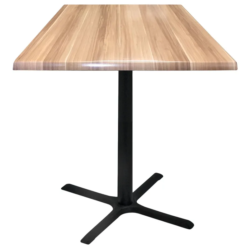 Holland Bar Stool OD211-3042BWOD30SQNat 30" Square Natural Outdoor / Indoor Bar Height Table with Cross Base Discount