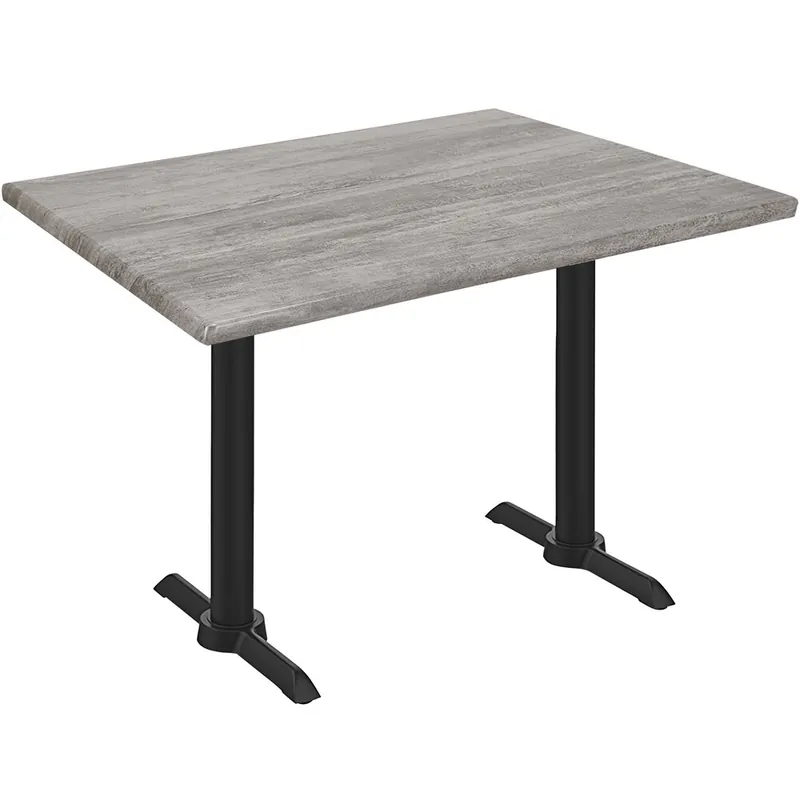 Super Sale Holland Bar Stool OD211EB-30BWOD3048GRYSTN EnduroTop 30" x 48" Greystone Wood Laminate Outdoor / Indoor Standard Height Table with End Column Base