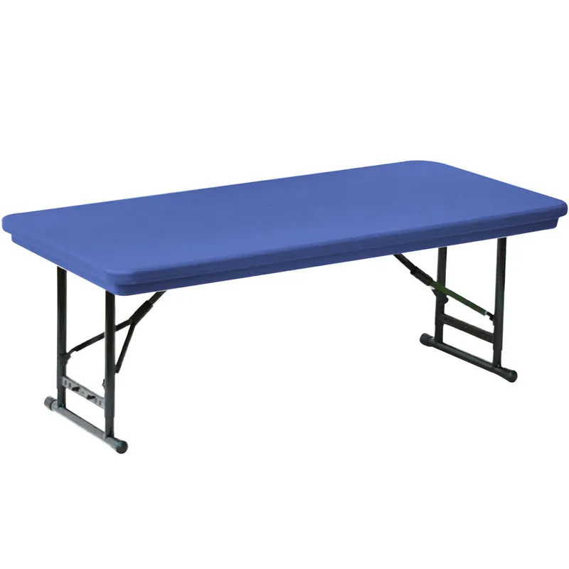Flash Sale Correll Adjustable Height Folding Table, 30" x 72" Plastic, Blue - Short Legs - R-Series RA3072S