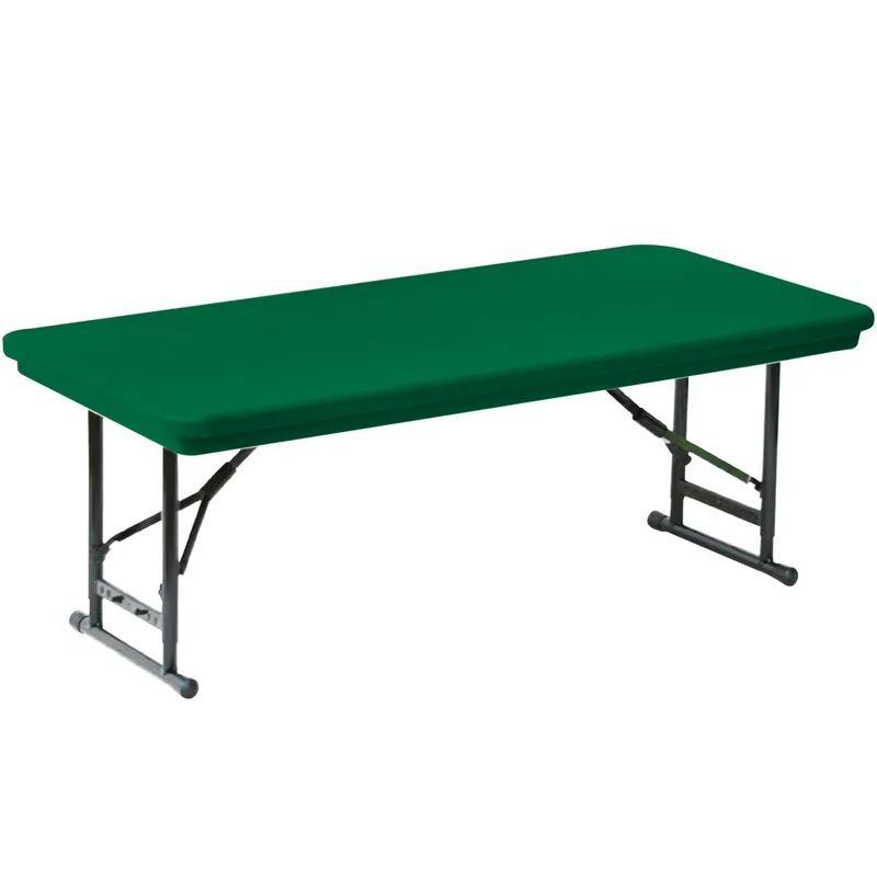 Limited Offer Correll Adjustable Height Folding Table, 30" x 60" Plastic, Green - Short Legs - R-Series RA3060S