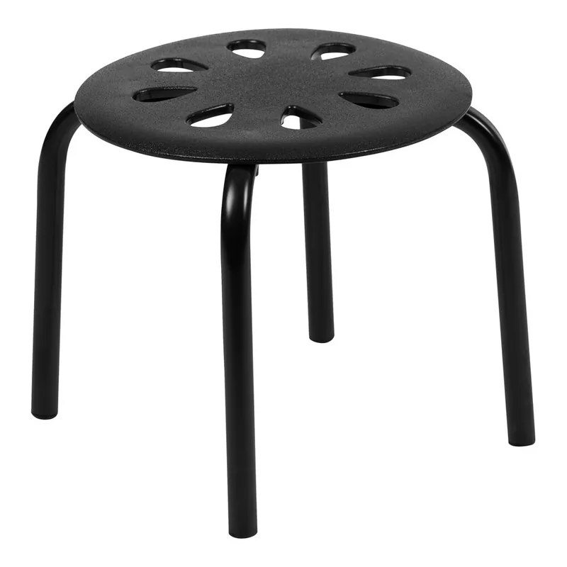 Flash Furniture Bentley 11 1/2" Black Plastic Stackable Stool Set - 5/Set New Release