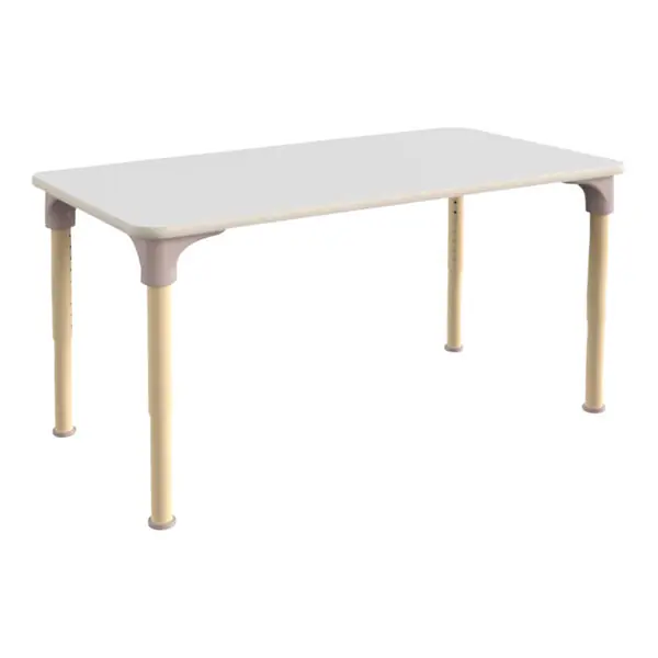 Deal Flash Furniture Bright Beginnings 15"-23" Adjustable Height Rectangular White / Beech Wooden Preschool Classroom Activity Table