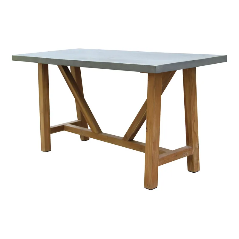 Outdoor Interiors 70" x 30" Teak and Composite Counter Height Dining Table Mega Sale