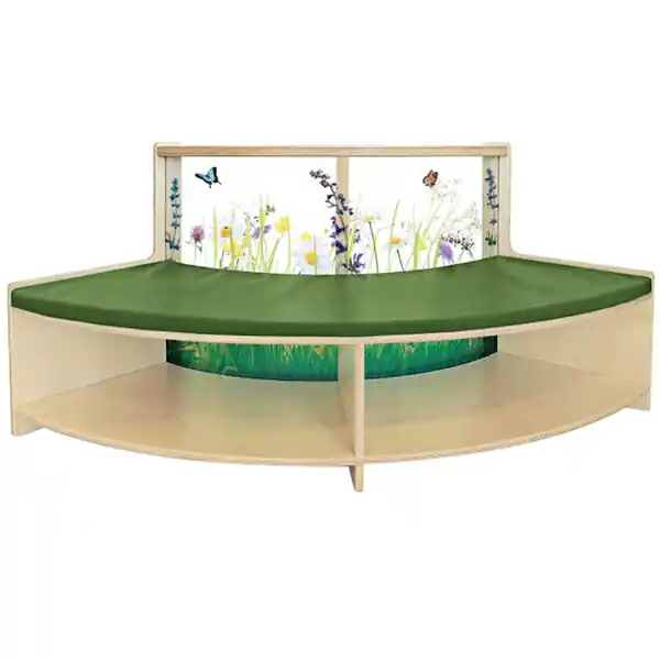 Whitney Brothers WB0508 Nature View 54" x 17" x 24 1/4" Wood Curve-In Sofa Best Seller