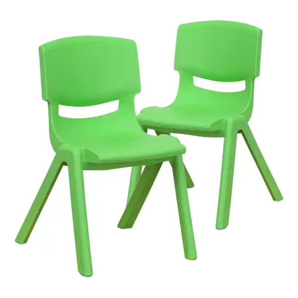 Final Sale Flash Furniture Whitney 12" Green Plastic Stackable Chair Set - 2/Set