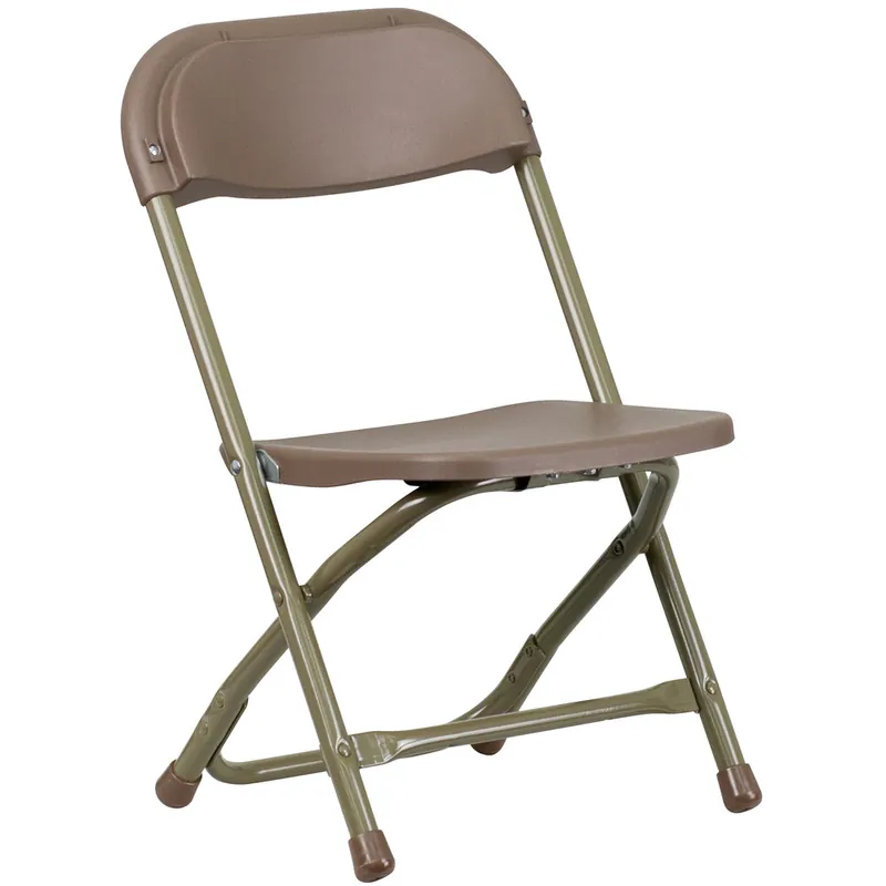 Flash Furniture Y-KID-BN-GG Brown Kids Plastic Folding Chair Popular