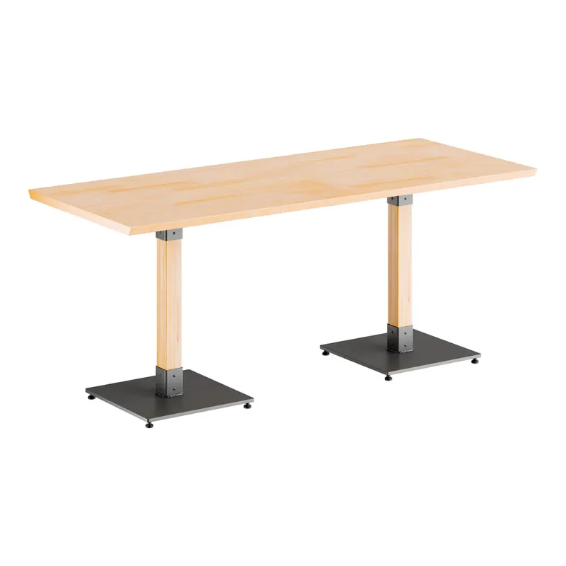 Money Back Guarantee Lancaster Table & Seating Industrial 30" x 72" Solid Wood Live Edge Standard Height Table with Bleached Oak Finish