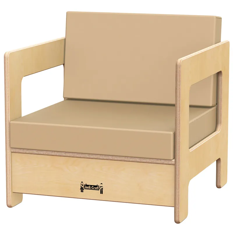 Jonti-Craft Baltic Birch 3783JC 19 1/2" x 20" x 20" Wheat Cushion Children's Wood Living Room Chair Latest