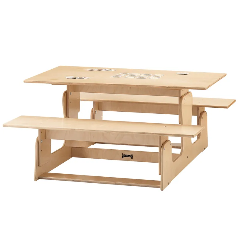 Jonti-Craft Baltic Birch 3820JC 42" x 47 1/2" x 18" Adjustable Wood Picnic Table Price Cut