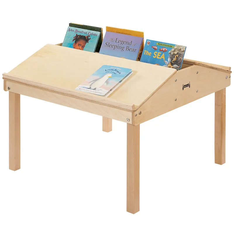 Jonti-Craft Baltic Birch 3850JC 32 1/2" x 33" x 20 1/2" Stationary Children's Quad Tablet and Reading Table Handmade