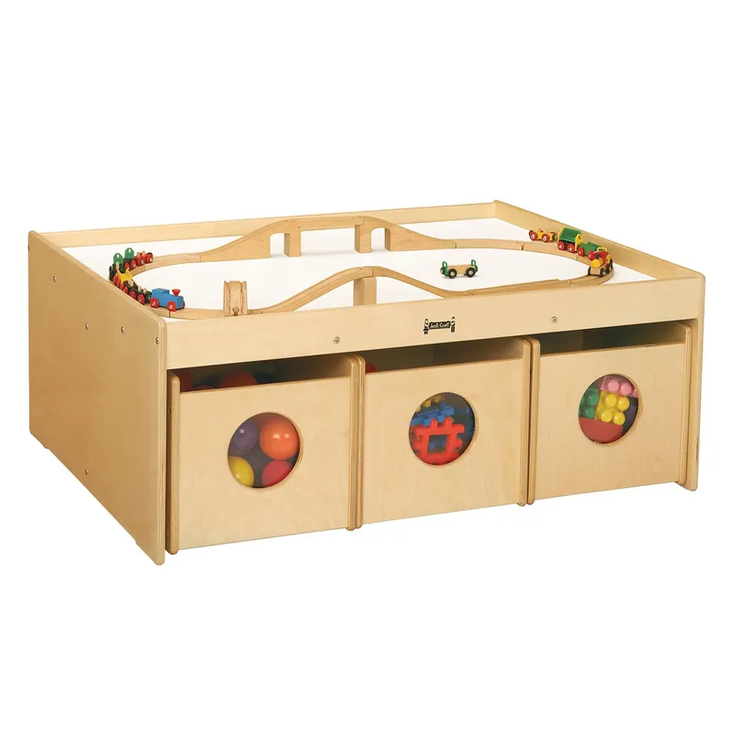 Limited Offer Jonti-Craft Baltic Birch 5752JC 44" x 34" x 17 1/2" Activity Table with 6 Bins