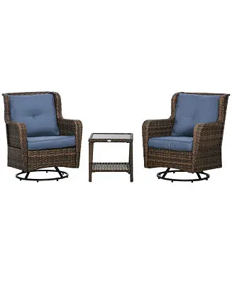 Patio Bistro Set, Rocking & 360° Rotation, Porch Furniture, Same Day Shipping