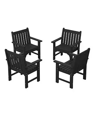 Outdoor Patio HDPE Adirondack Dining Arm Chairs (Set of 4) Limited Offer