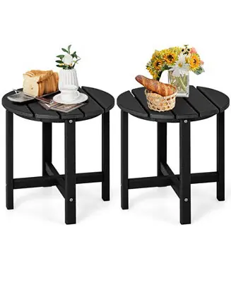 Set of 2 18 Inch Round Weather-Resistant Adirondack Side Tables Luxury