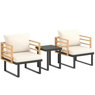 Metal Outdoor Bistro Set, Small Patio Set with Cushions, Holiday Sale