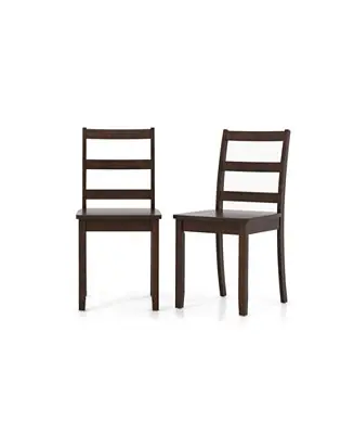 Set of 2 Wood Dining Chairs with Solid Rubber Wood Legs Original