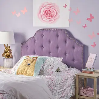 Limited Offer Diamond-Stitched Camelback Headboard With Nailhead Accents