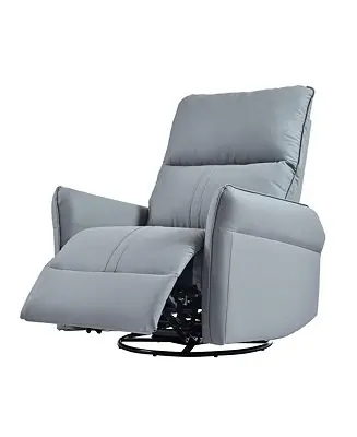 Low Price 360 Swivel Recliner Chair, Manual Rocker Recliner with Extendable Footrest & Side Pockets