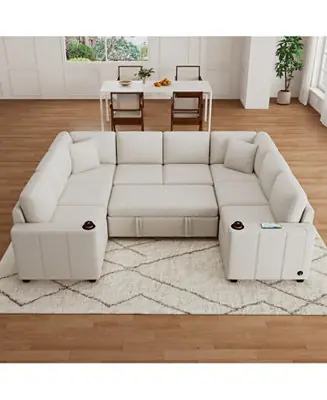Top Pick 107" Sectional Sofa Bed U-Shape