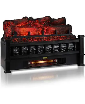 Worldwide Shipping 20" Electric Fireplace Log Heater, 1500W, Realistic Flame, Mechanical Control, Overheat Protection, Freestanding Winter Heater Insert