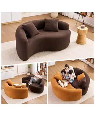 Streamdale Yin Yang Sofa- Dual Seat Chenille Loveseat Best Choice