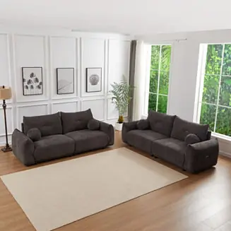 Cozy Lambswool Sofa with Cushions & Pillows Holiday Sale