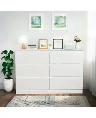 6 Drawer White Dresser - Modern Bedroom Storage Cabinet Fan Favorite