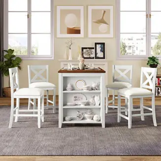 High Quality Streamdale Rustic Farmhouse 5-Piece Bar Table Set