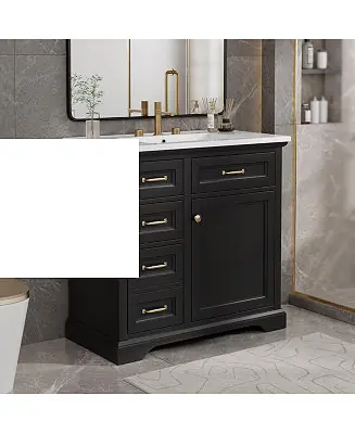 Wholesale 36" Bathroom Vanity with Sink, 4 Drawers & Soft-Close Door, Freestanding Storage Cabinet