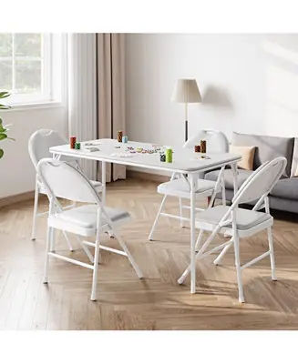 5-Piece Card Table Set,Folding Card Table and Chair Set of 5 Portable with Padded Tabletop Limited Edition