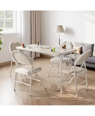 5-Piece Card Table Set,Folding Card Table and Chair Set of 5 Portable with Padded Tabletop In Demand