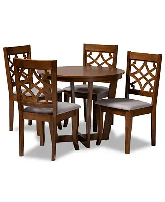 Tricia Modern and Contemporary Fabric Upholstered 5 Piece Dining Set Fresh Stock