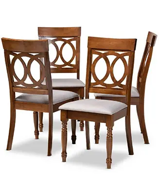 Limited Edition Lucie Modern and Contemporary Fabric Upholstered 4 Piece Dining Chair Set