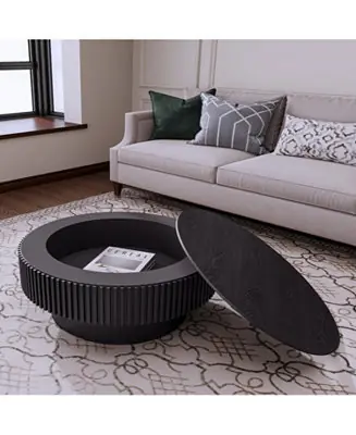 Direct From Factory 31.5" Round Coffee Table - Black