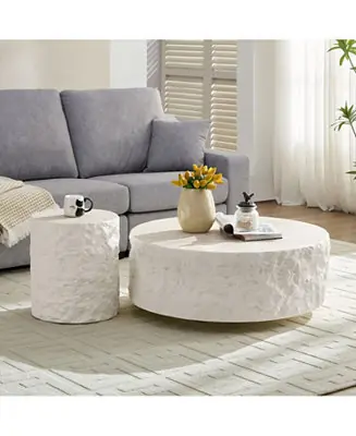 35" Fiberglass Round Coffee Table - Vintage Style, Modern Design New Arrival