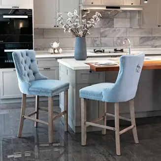 Direct From Manufacturer Handcrafted Velvet Barstools with Supportive Backrest