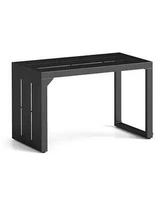 C-Shaped End Table Convertible Coffee Table with Adjustable Foot Pads-Black Genuine