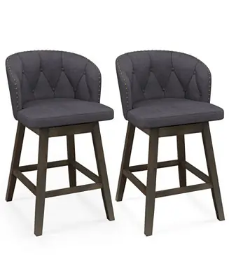 Free Returns Set of 2 Counter Height Fabric Upholstered Bar Stools Stylish and Comfortable Seating for Kitchen or Bar