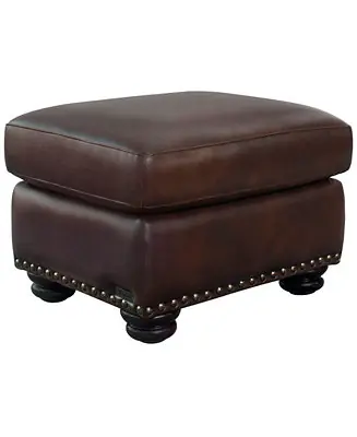 Original Arther 26" Leather Traditional Ottoman