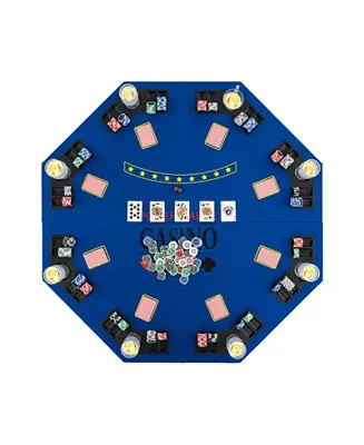 Affordable 8-Player Foldable Poker Table Top with Carrying Bag Portable and Space-Saving for Home Poker Games