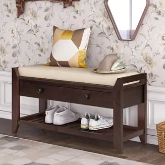 Multipurpose Entryway Bench with Seat and Drawers (Espresso) Wholesale