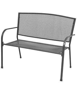 Patio Bench 42.5" Steel and Mesh Anthracite Secure Checkout