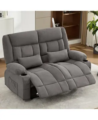 Recliner Loveseat with Cup Holders & Side Pocket for Adults High Quality