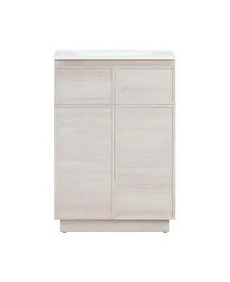 24" Freestanding Bathroom Vanity in White Oak with 3-Hole Centerset Sink Top Original