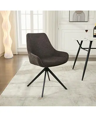 Mega Sale Linen Upholstered Swivel Side Chair, Mid Century Modern Dining Chairs with Metal Frame, Set of 1