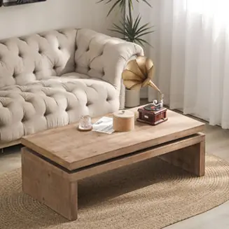 Versatile 2-Tier Wood Coffee Table (48"x24"x16") High Quality