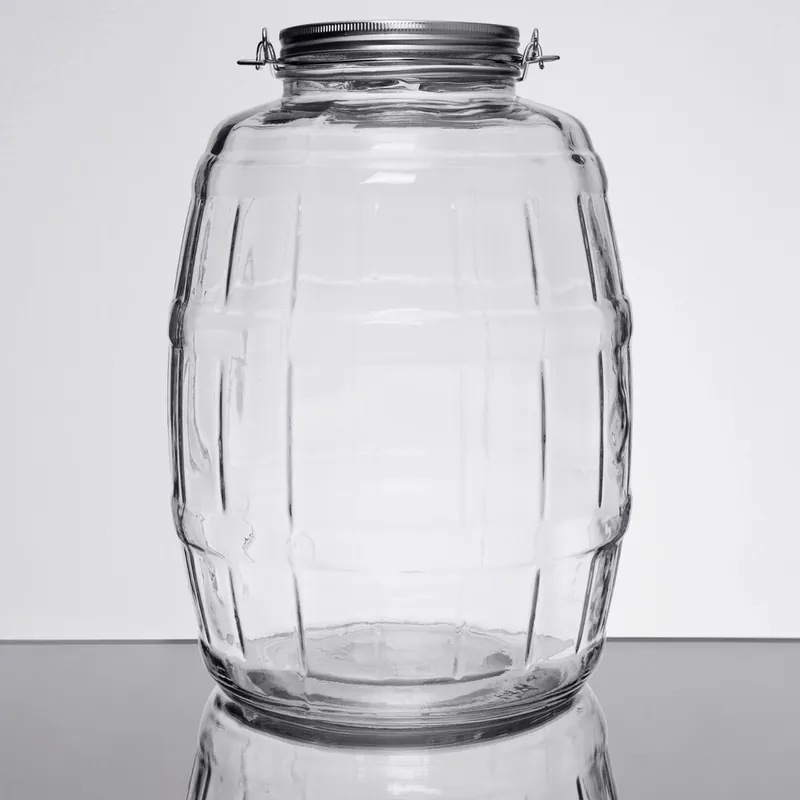 Buy Today Anchor Hocking 85679AHG17 2.5 Gallon Barrel Jar with Brushed Aluminum Lid