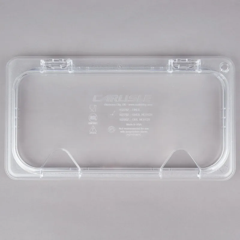 Money Back Guarantee Carlisle 10279Z07 StorPlus EZ Access 1/3 Size Clear Polycarbonate Hinged Lid with One Notch